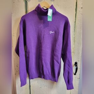 Vibrant Purple Turtleneck Knit Sweater